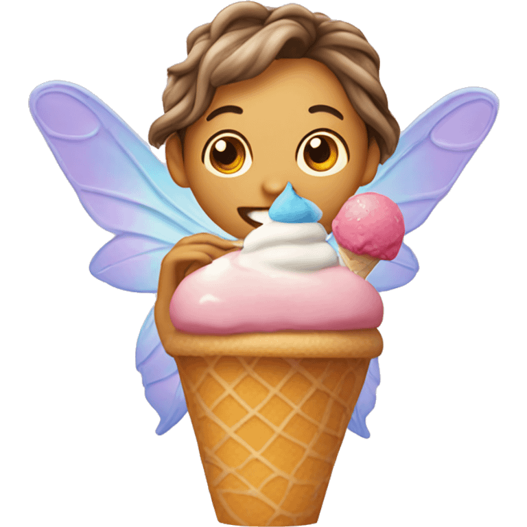 Fairy eating icecream emoji