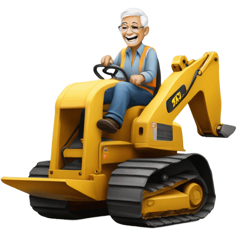 Retired on back hoe emoji