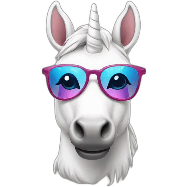 Licorne avec des lunettes de soleil et en String emoji