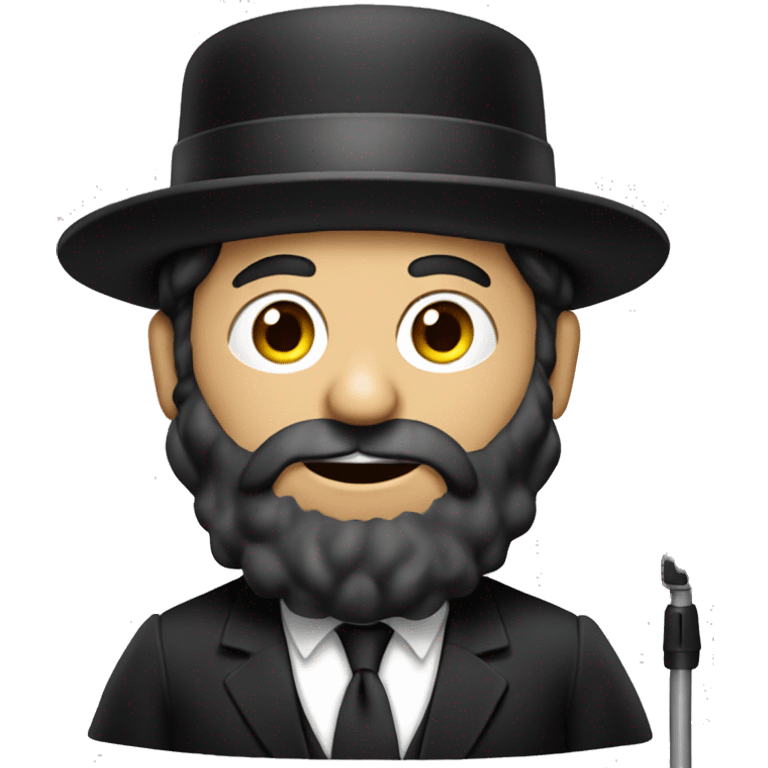 Hasidic Jew holding a Microphone emoji