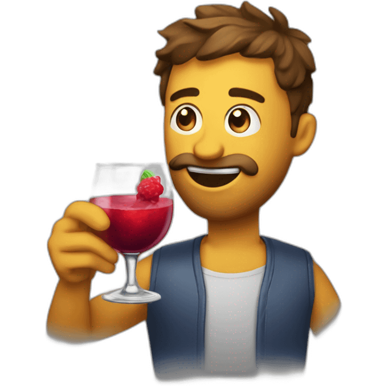 Jamy gourmand qui boit une sangria emoji