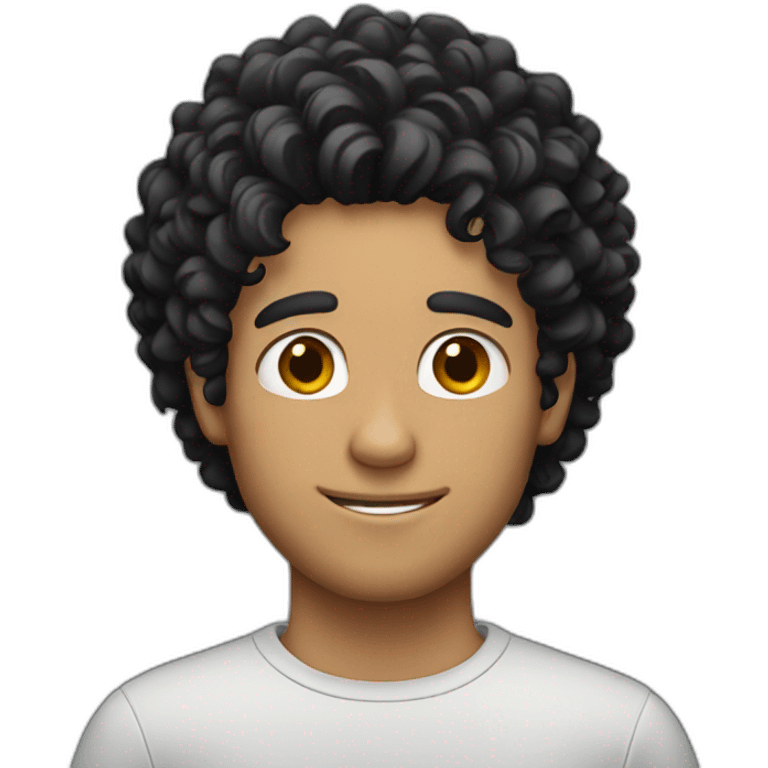 guy with curly black hair emoji