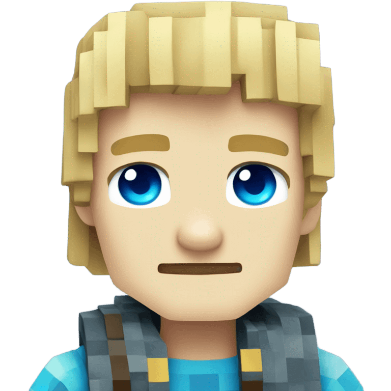 Blond Minecraft boy with blue eyes  emoji