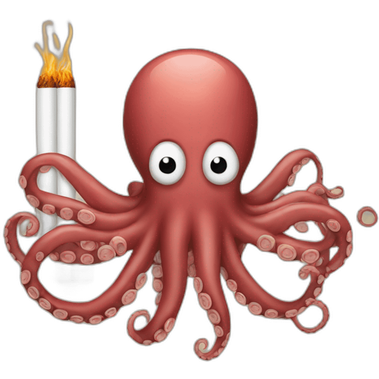 Octopus with 7 sausages and one cigarette emoji