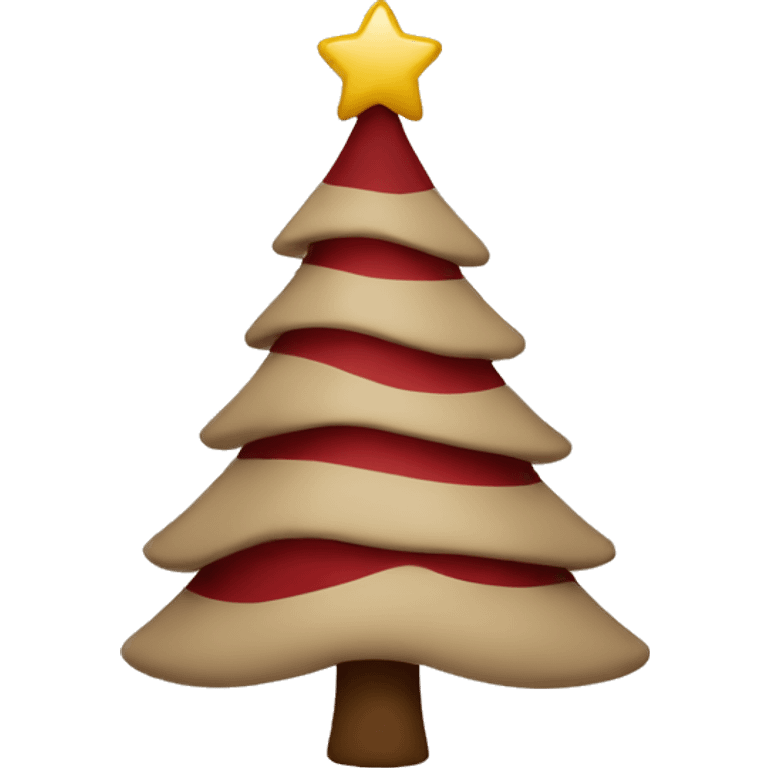 Beige Christmas tree with dark red emoji