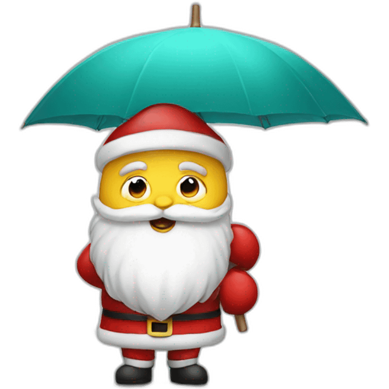 Santa with an umbrella emoji