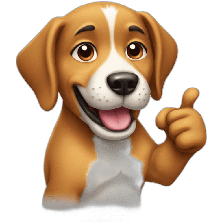 Dog with thump up  emoji