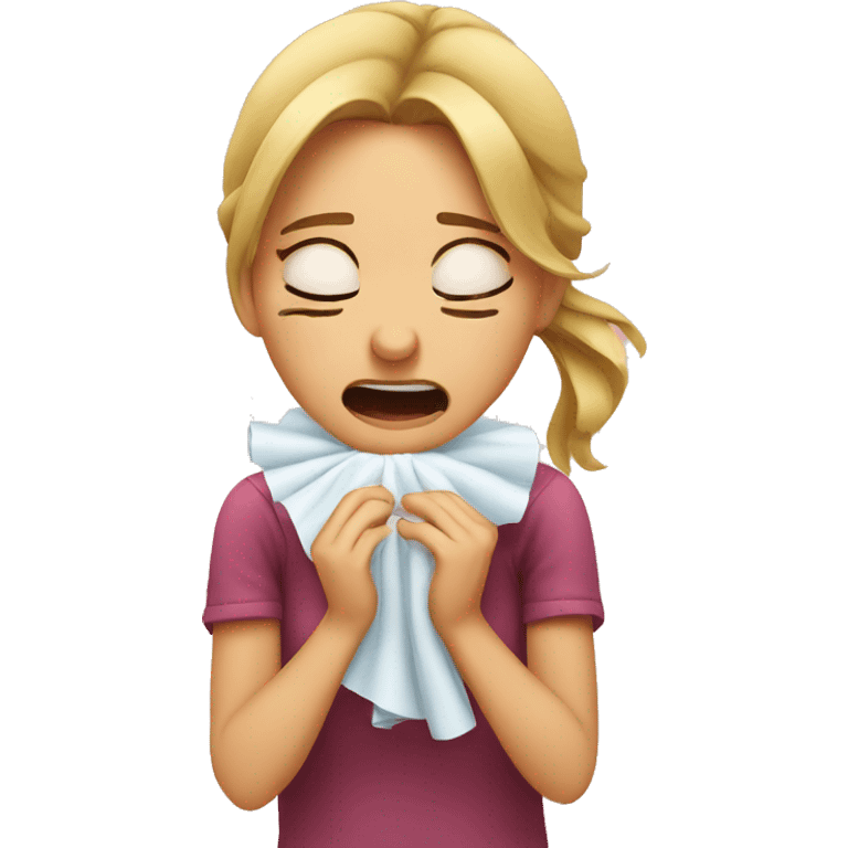 girl sneezing  emoji