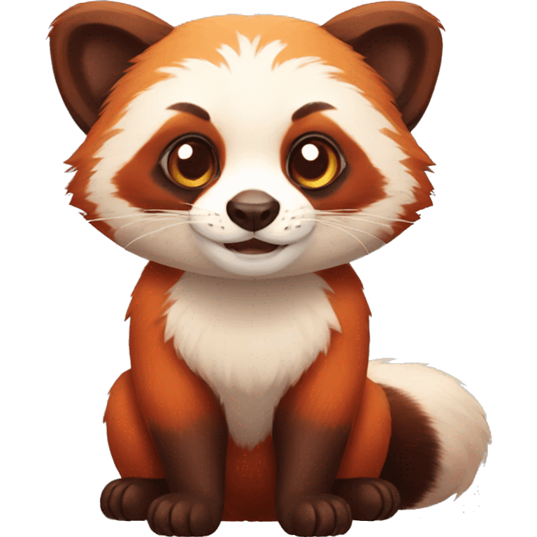 Red Panda-ferret-hybrid full body emoji