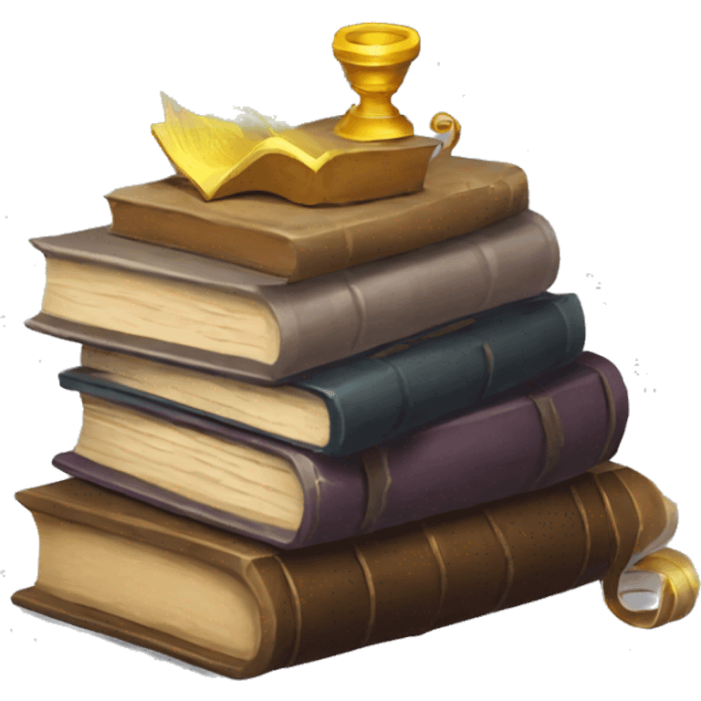 pile of books and scrolls, dungeons and dragons emoji