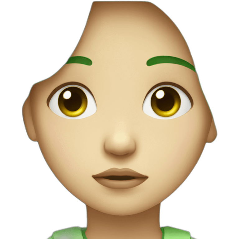 sad sick kid green face girl emoji