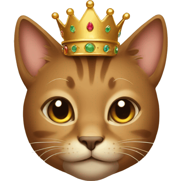 Brown Cat with crown emoji