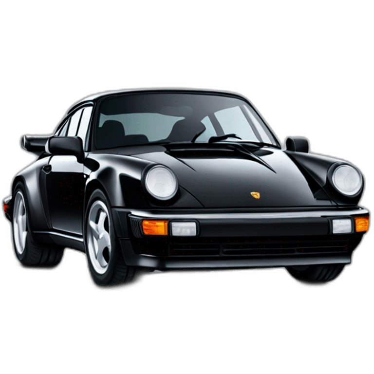 Black Porsche 964 Turbo emoji