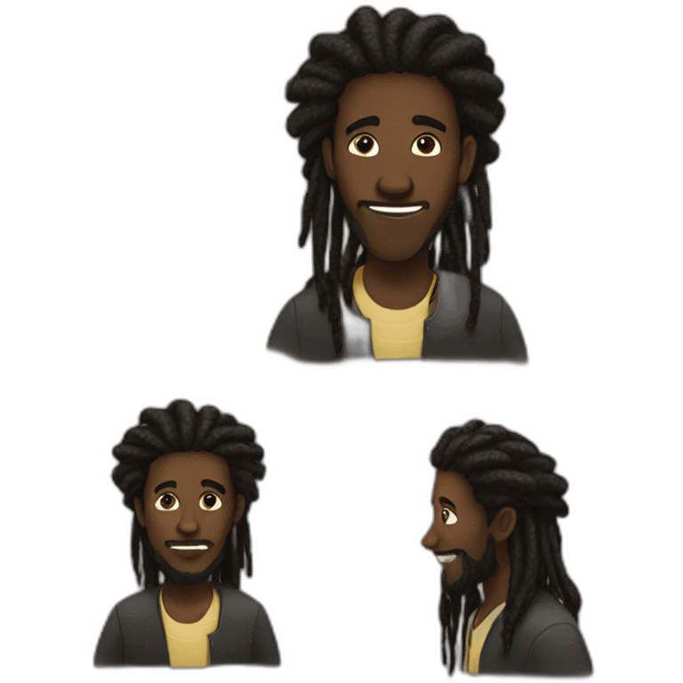 Black man imberbe with dread locks and golden teeth wearing a kippa emoji