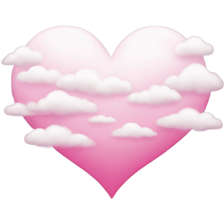 White heart with pink clouds  emoji