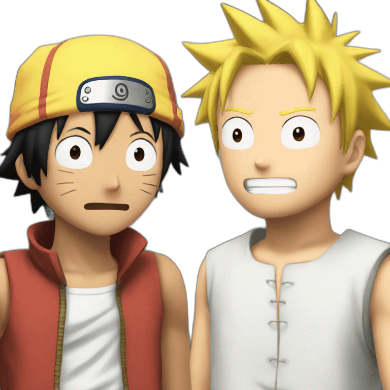 Luffy talks to Naruto emoji