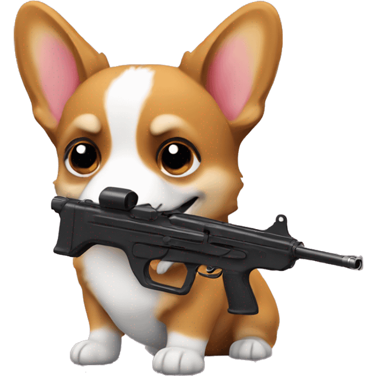 corgi with a gun  emoji