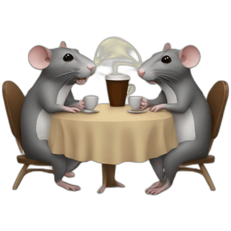 Two rats drinking coffee emoji