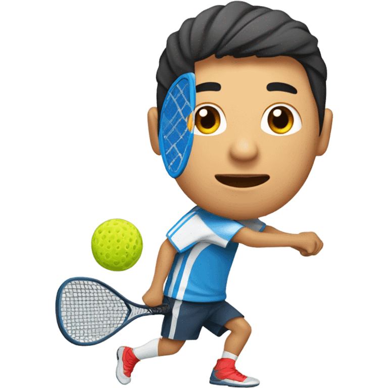 An asian guy playing padel emoji