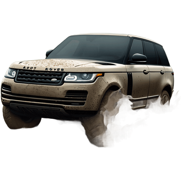 a ranger rover in the mud and getting dirty emoji