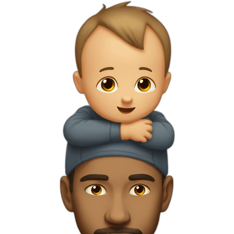 Baby-sits-on-top-father-head emoji