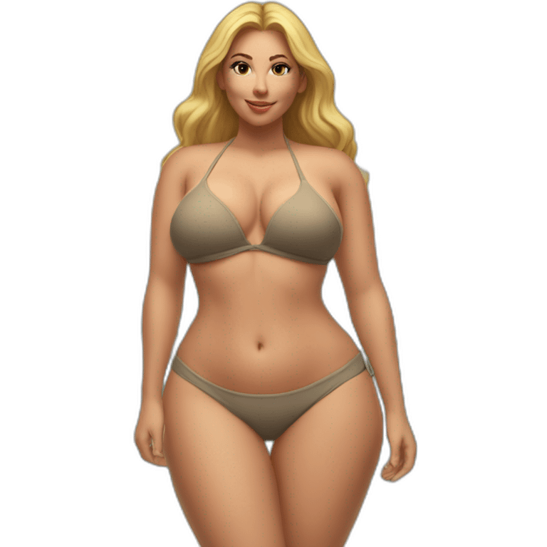 Thicc-fit Caucasian woman bikini cute (beach body) bed emoji