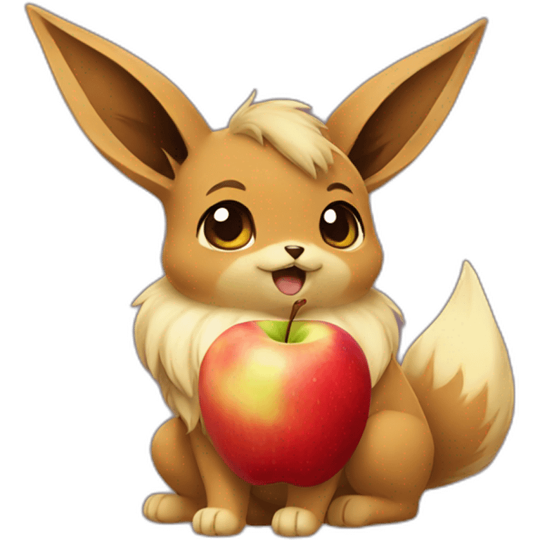 Eevee eating apple emoji