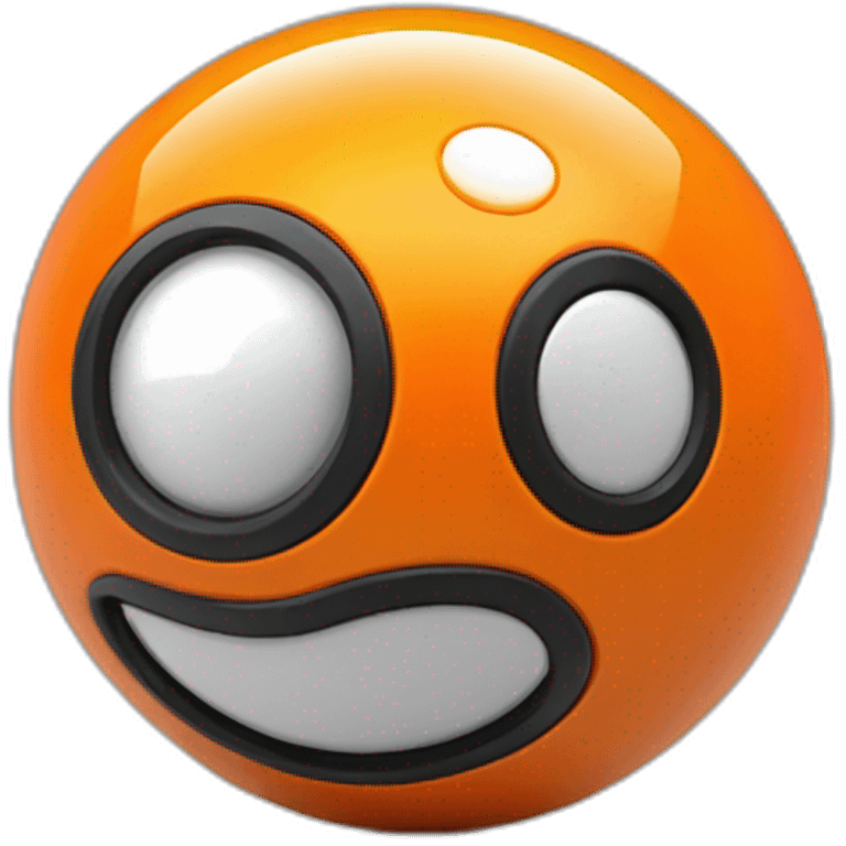 Pokeball orange color with logo geek joystick emoji