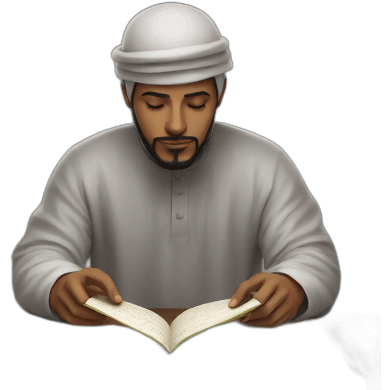 Muslim man Reading Quran. emoji