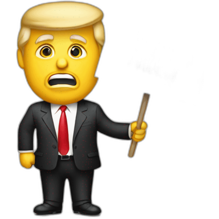 Trump holding sign with letters 'Trampanzee' on it emoji