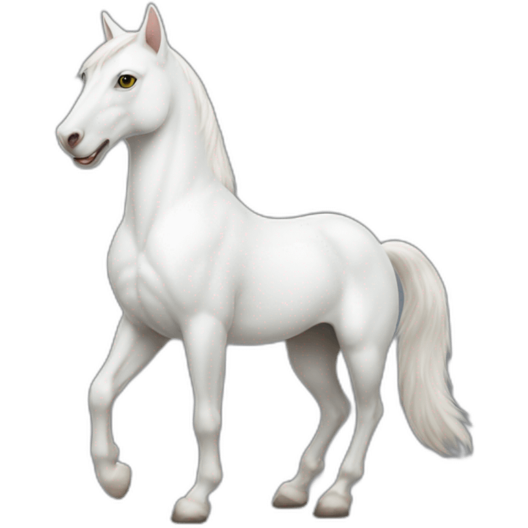 White cat on a black horse emoji