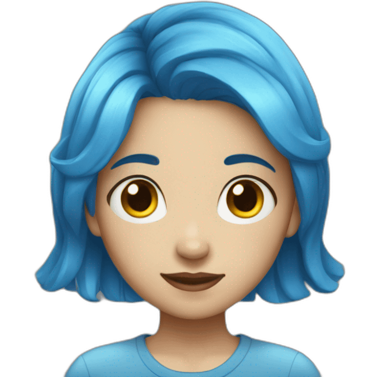 blue hair girl emoji