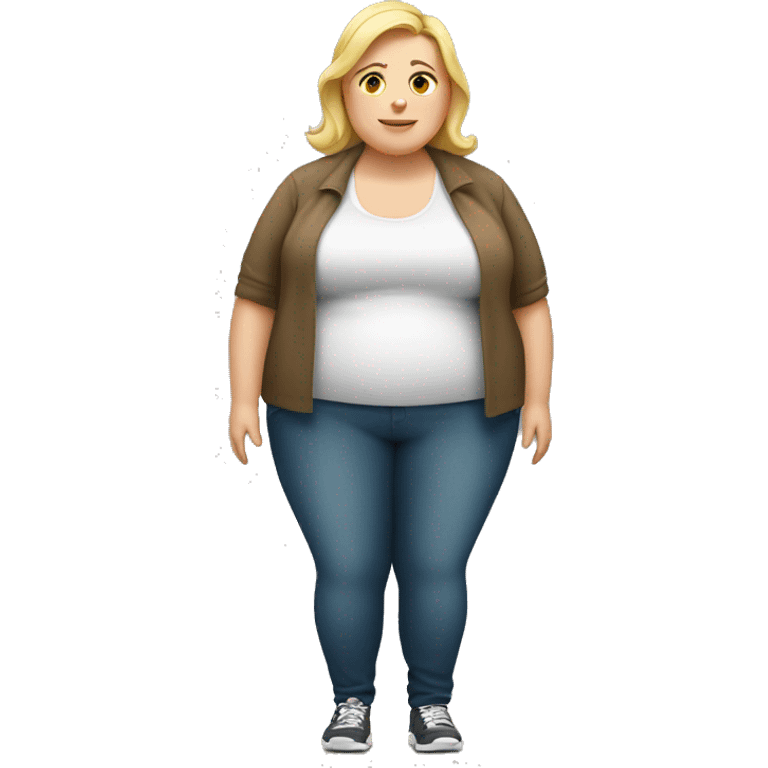 Obese white woman emoji