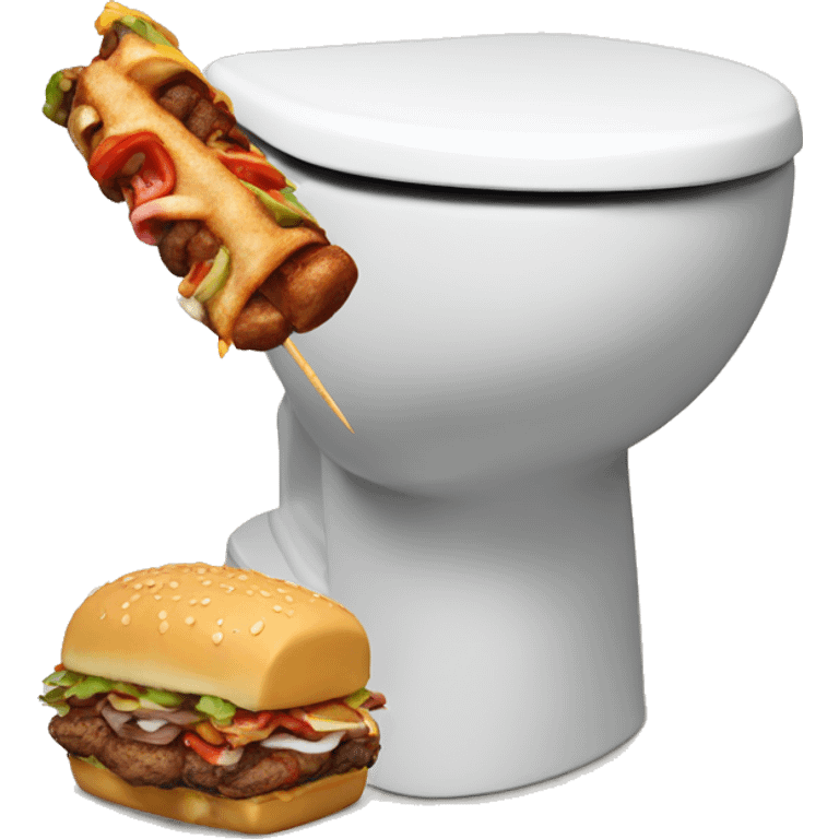 Skibidi toilet eating a kebab emoji