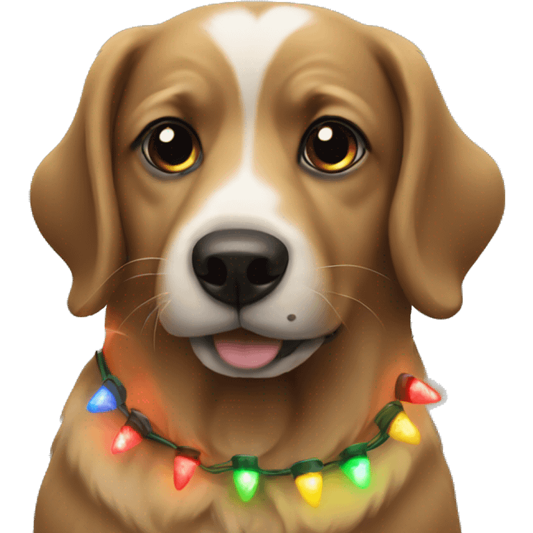 dog with christmas lights  emoji