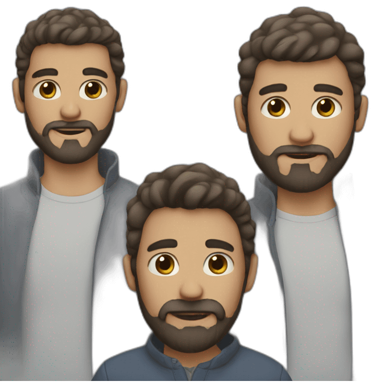 three brothers, two of them with beard emoji