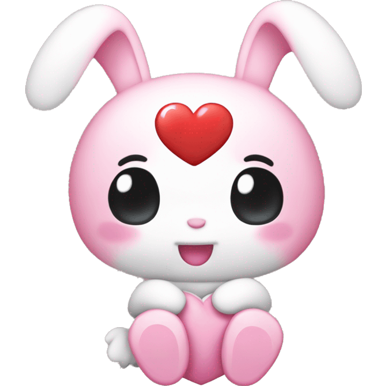 my melody holding a heart emoji