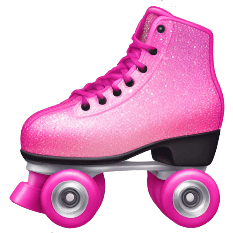 Pink ombre roller skate with glitter  emoji