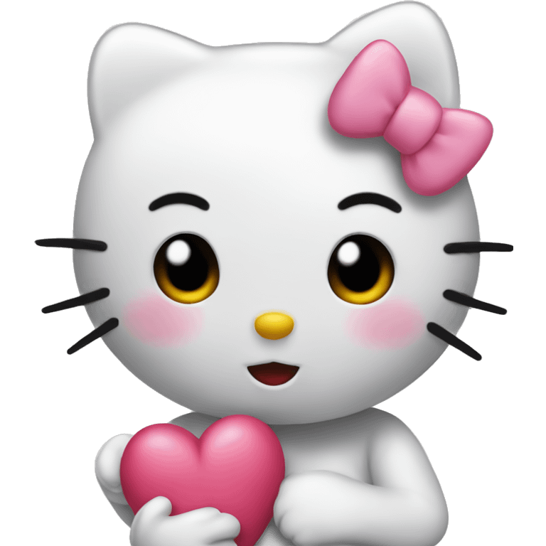 hello kitty kissing emoji