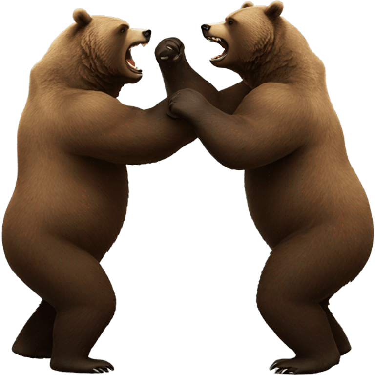 Two grizzly bears fighting  emoji