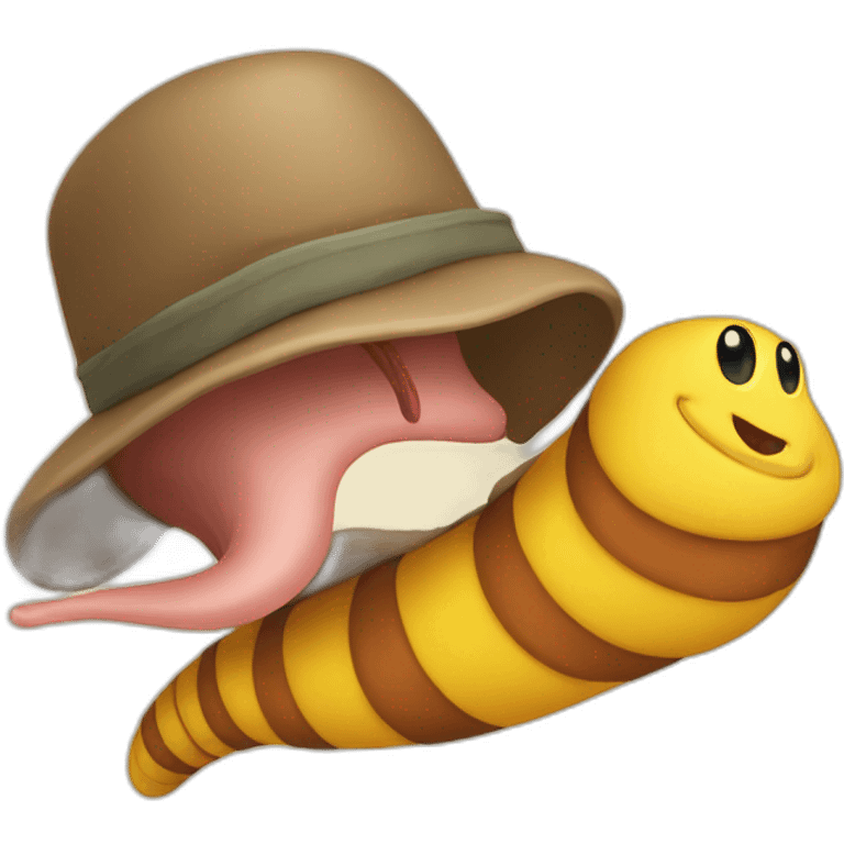 earthworm with yellow hat emoji