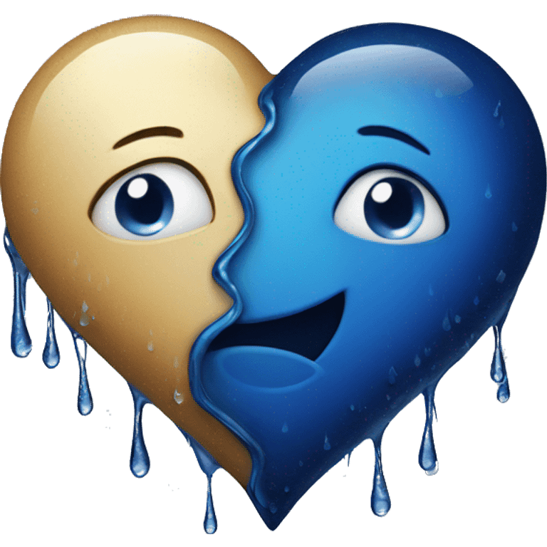 dark blue heart with drops emoji