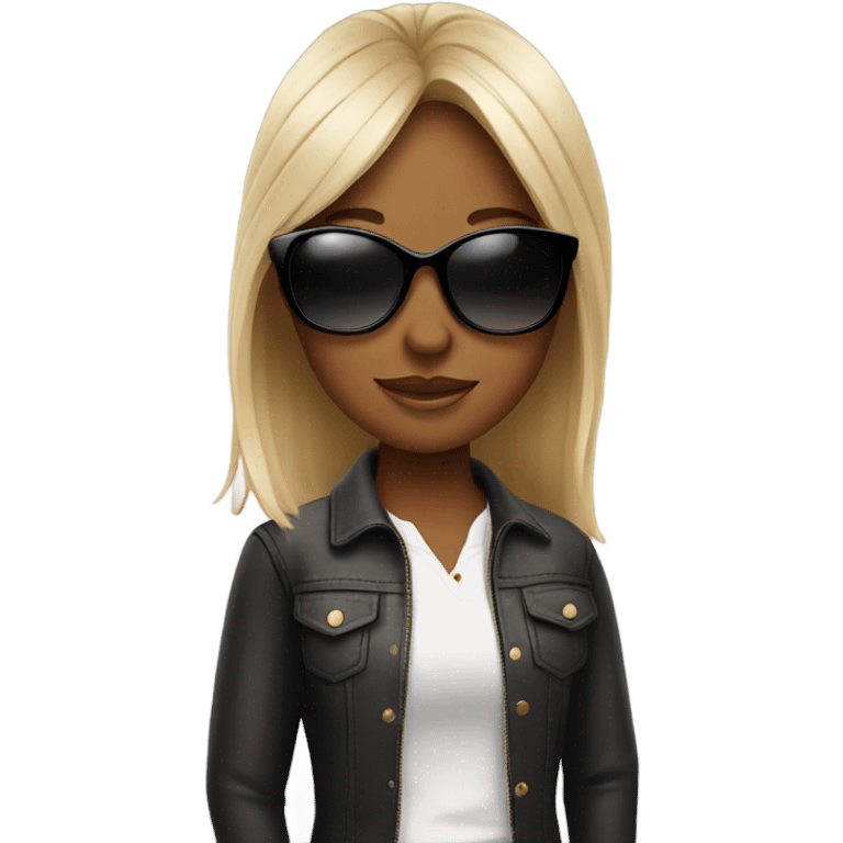 confident girl with sunglasses emoji