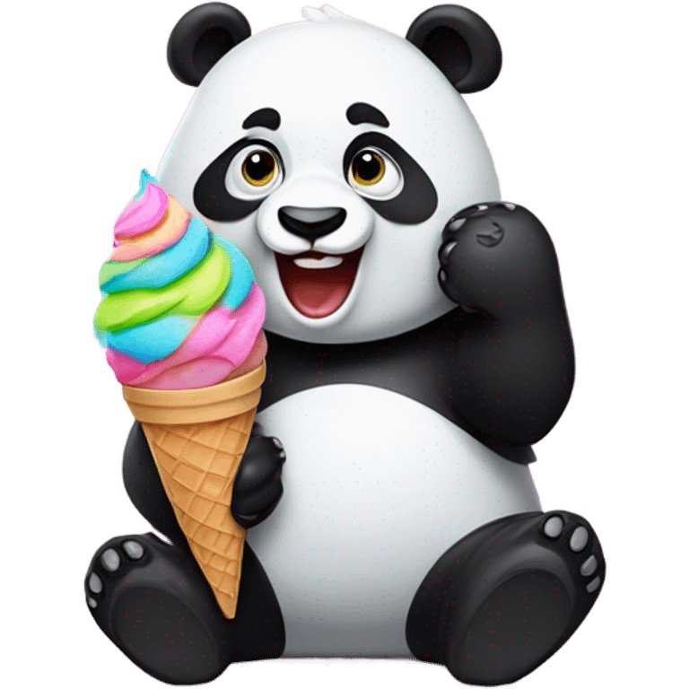 Panda eating ice cream emoji