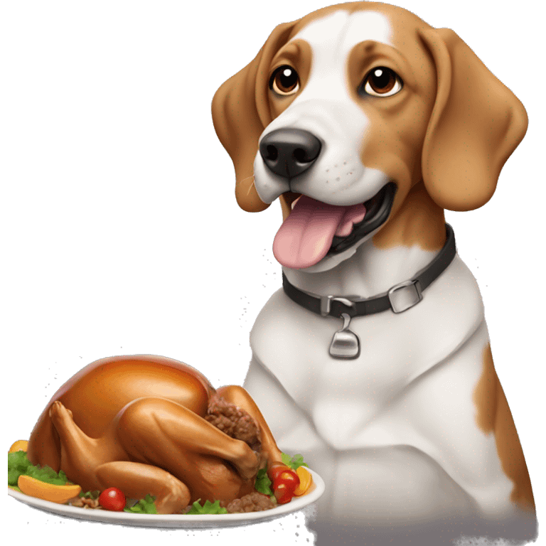 Dogs eating turkey emoji