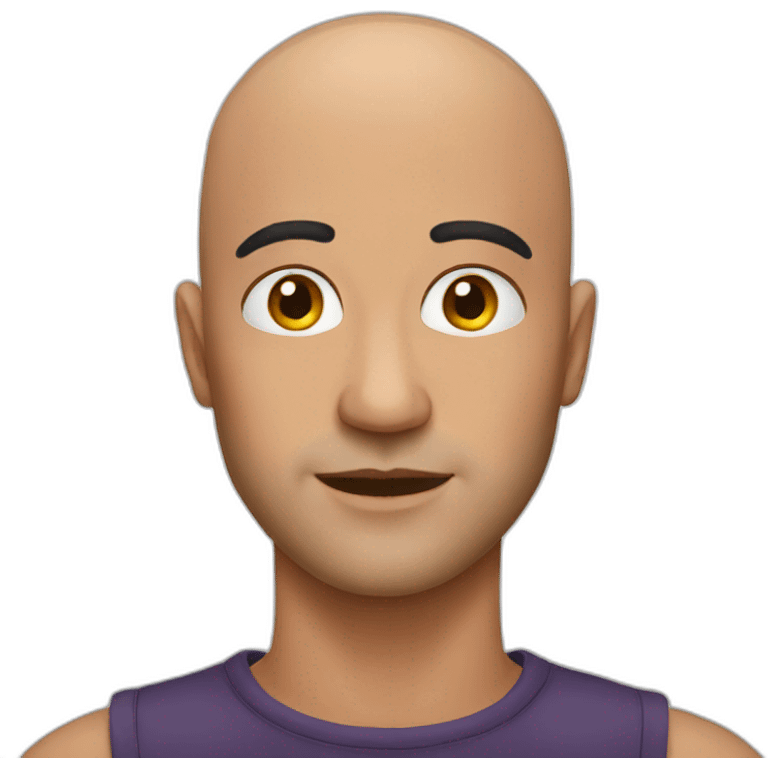 Bald man with makeup emoji