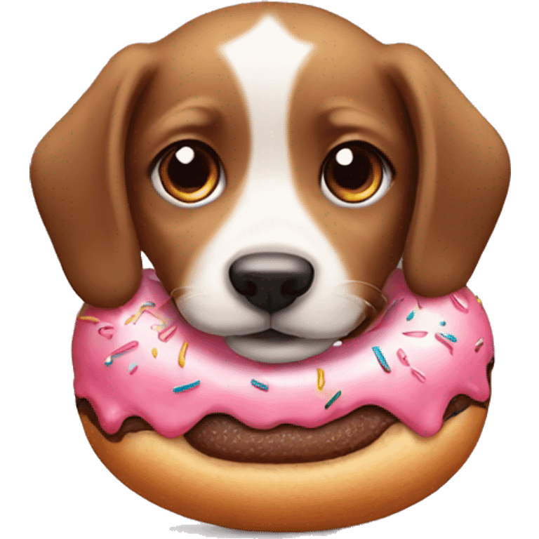 Puppy with doughnut emoji