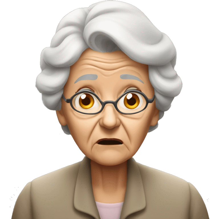 Old lady scared shocked  emoji