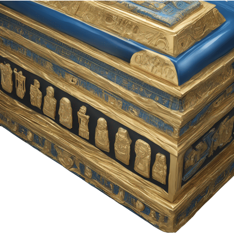 sarcophagus gold blue white black , full body  emoji