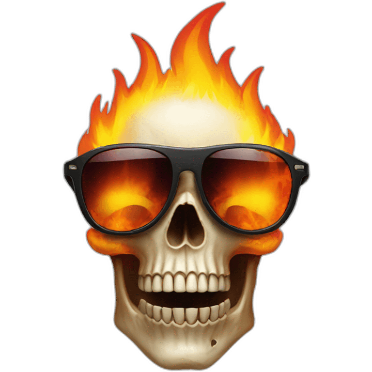 skull on fire wearing sunglasses emoji